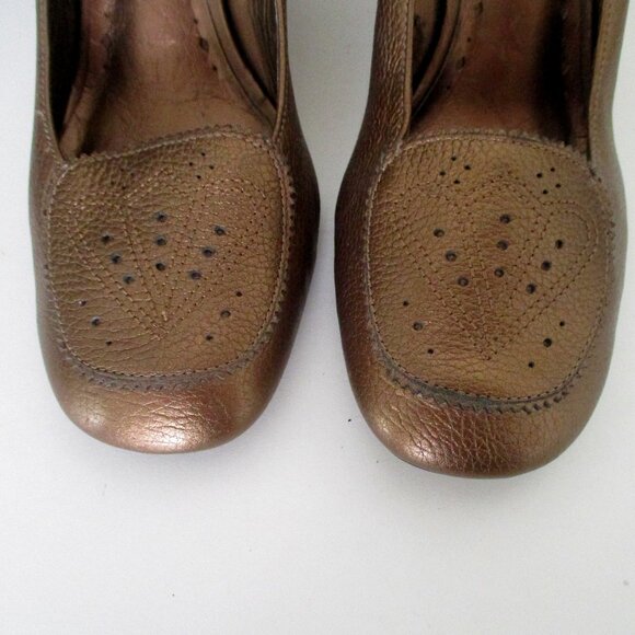 BCBGirls Womens Copper Leather Pump w/3" Wedge Heel - Size 10M or 40 EUR - Picture 5 of 9